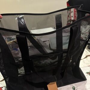 Black Mesh Tote Bag